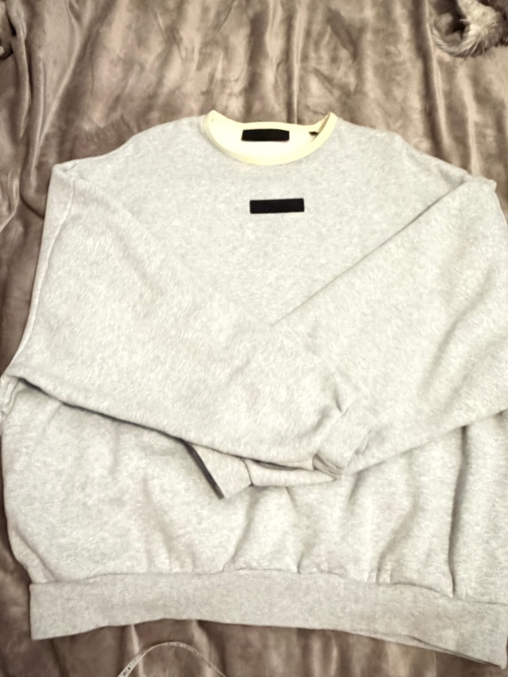 Essentials Fear of God Crewneck Sweatshirt Light Heather Grey/Garden Yellow ✨
